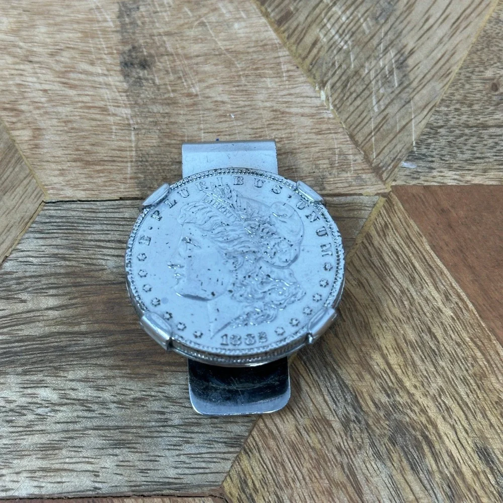 Vintage‎ 1888 Morgan Silver Dollar Pepsi Cola Bottle Cap Money Clip